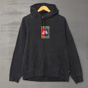 Nike SB Hoodie Black Court Multi Color‎ Logo Patch Pullover Sweatshirt Large